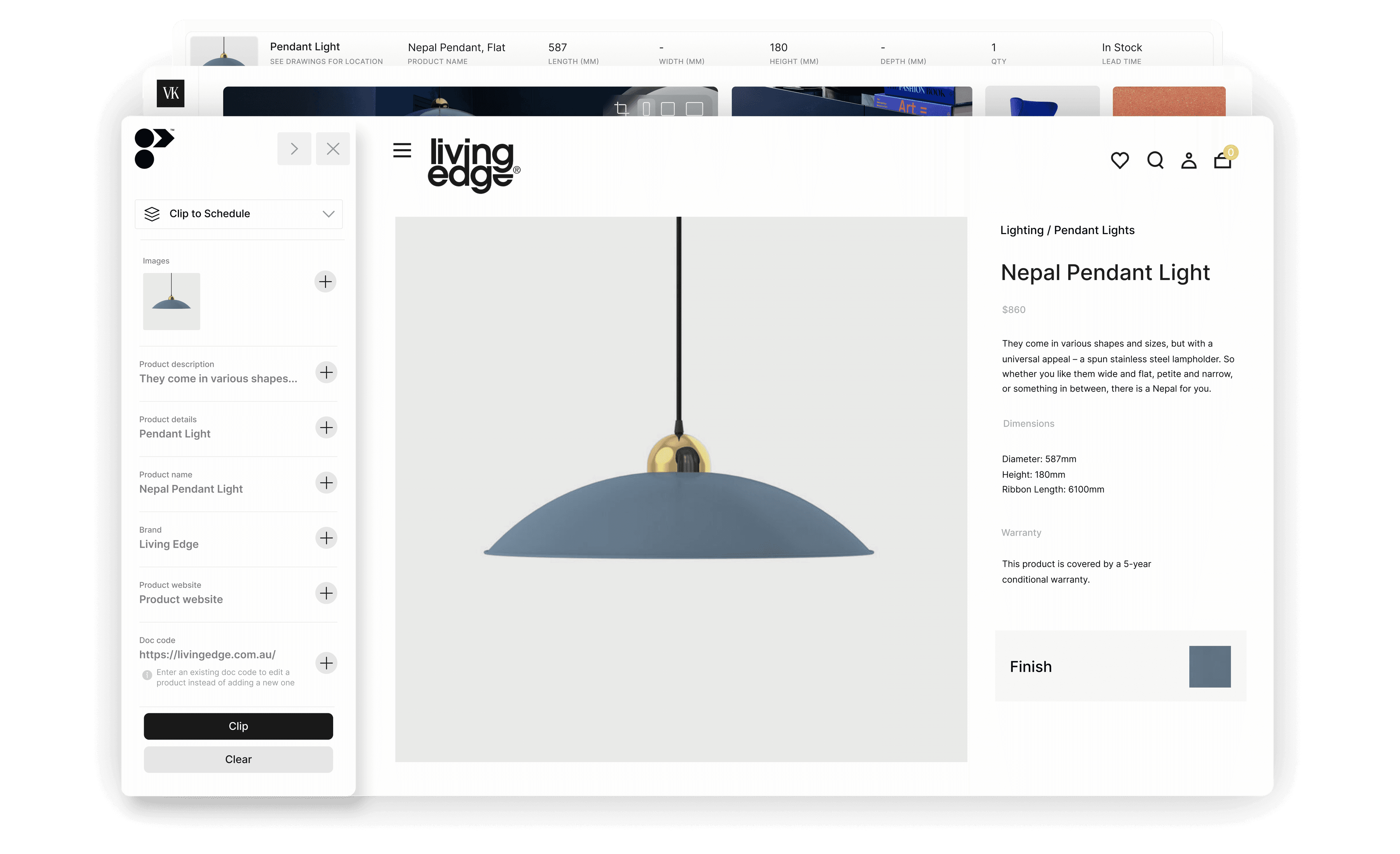 Web Clipper for Interior Designers - Programa